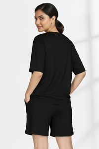 Zivame 2 Mile Fashion Knit Cotton Loungewear Set - Black Beauty — thumbnail 4